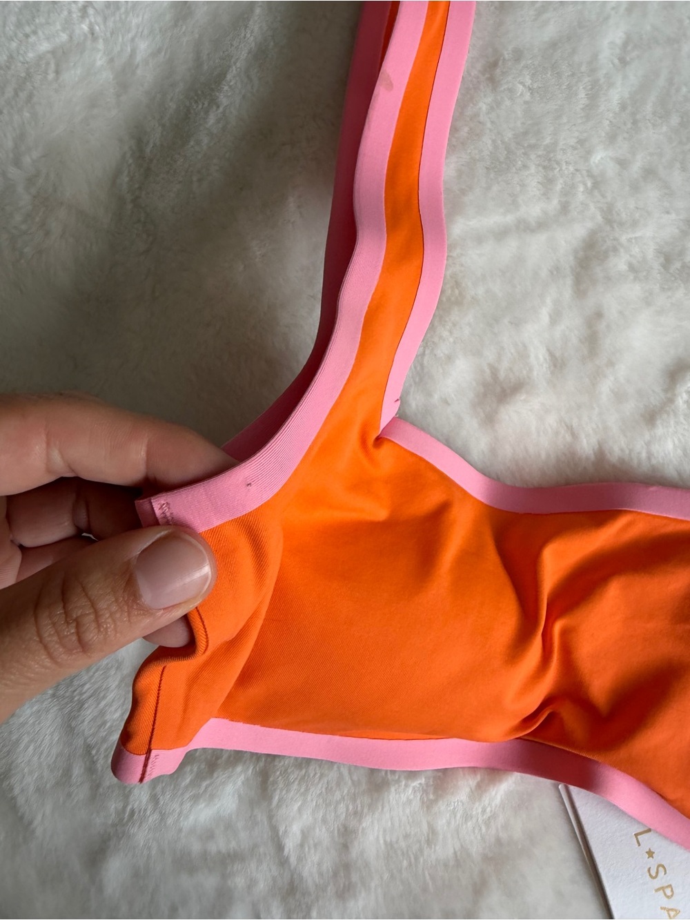 L*Space Fused Ace Bikini Top Tangerine Size Large NWT - Picture 5 of 10